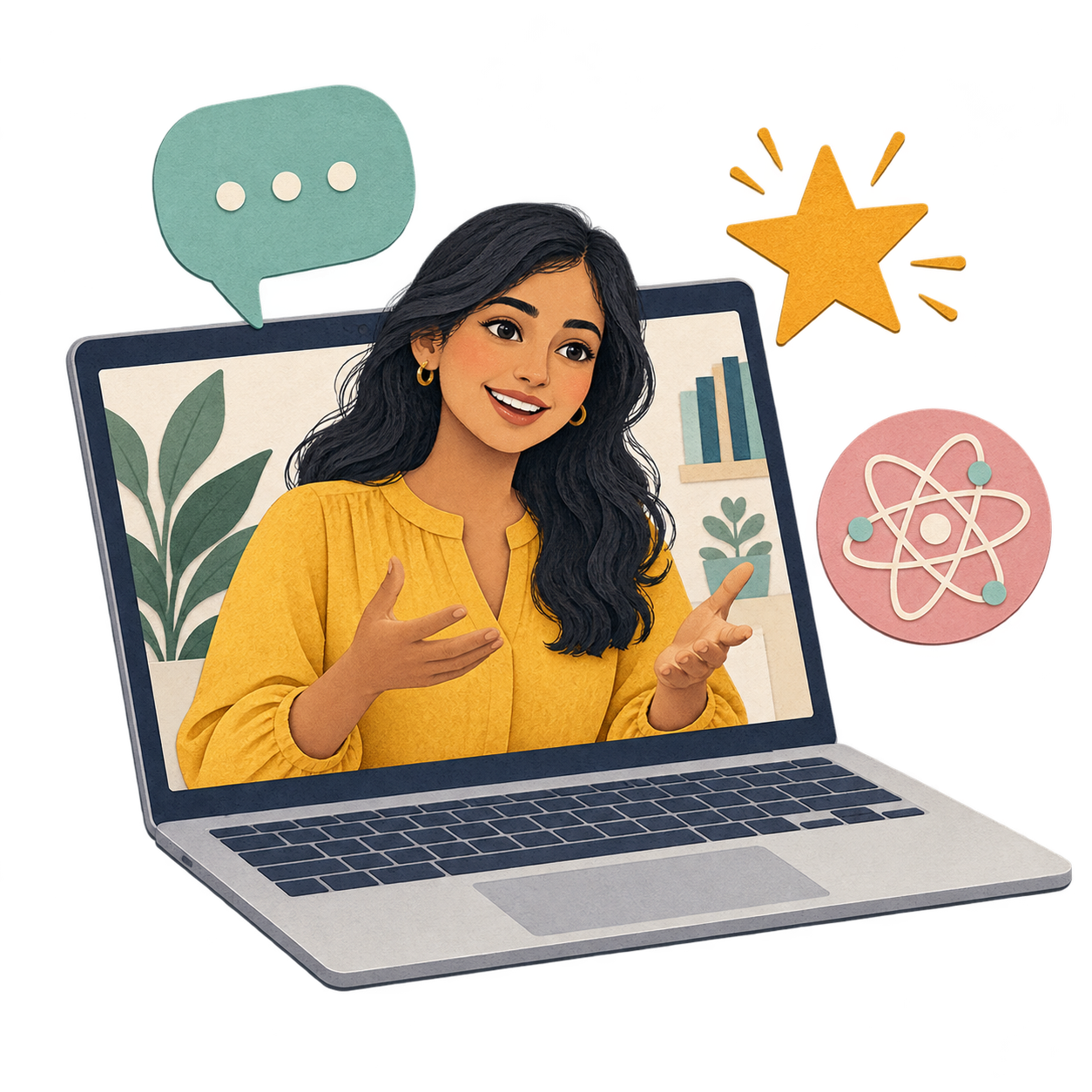 A friendly teacher ready for regular online lessons